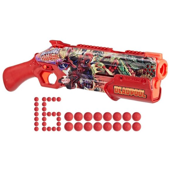 Nerf Other - NEW Nerf Rival Marvel Deadpool Pump Action Shotgun Blaster + 16 Rounds *Retired